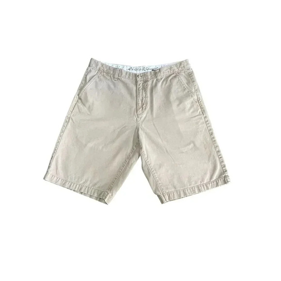 Eddie Bauer Men's Chino Shorts Size 34 Beige Casual Solid - Picture 1 of 6